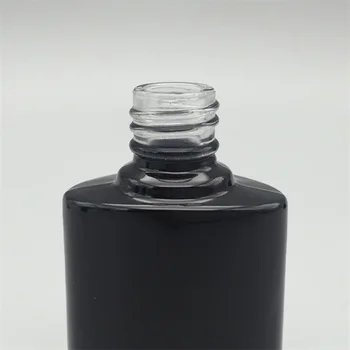 5pcs x 10ml Apartament Gol de Sticlă Sticle de lac de Unghii cu Pensula Ulei de Unghii DIY Reîncărcabile Oval Recipiente cu Lichid Transparent Negru
