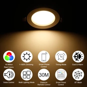 10X RGB Cald Alb Rece 3in1 LED Lampă de Plafon Panoul de Jos Lumina WIFI/Bluetooth Plasă de Perete /Touch/APP/Voce Controller Timer Dimmer