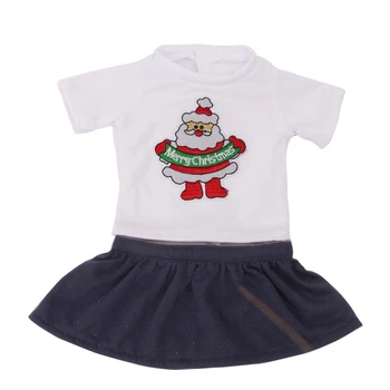 18 inch Fete haine papusa nou-născut American Alb T-shirt dress costum de Crăciun jucării pentru Copii se potrivesc 43 cm baby dolls c671