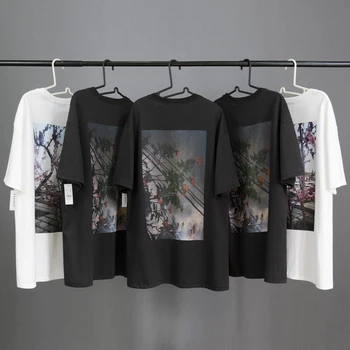 Essentials 2020 Stilul de Ceață Femei Bărbați flori Imprimate tricouri tricouri Hip hop Streetwear Barbati Casual din Bumbac tricou Stil de Vara