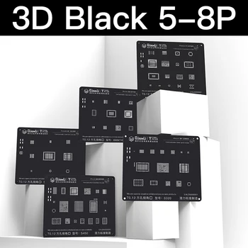 3D, Negru BGA Reballing Stencil kit pentru iPhone 8P/8/7P/7/6SP/6S/6P/6/5S/5 Comunicare Baseband Modul Tin Placă de Plantare