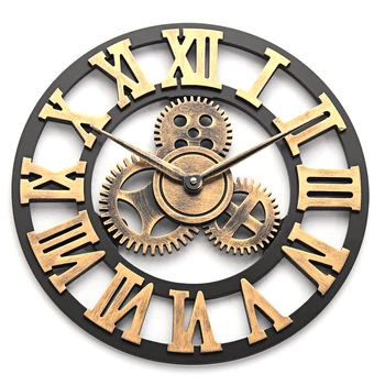 40/60/80cm Retro Vintage Ceas de Perete Manual de Lux Europene 3D Decorative Mari Viteze din Lemn Ceas de Perete Decor Acasă Cadou