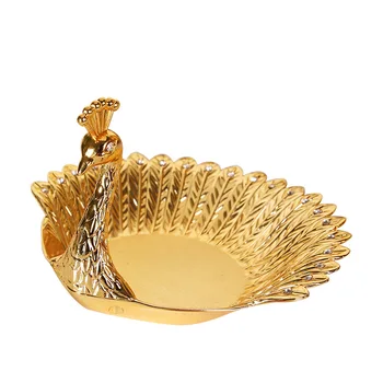 PEANDIM Aur Elegant Placa de Lux Pasăre Stil Uscate Farfurie Platou cu Fructe Gustare Tava de Nunta Petrecere Acasă Castron de Nuci Pentru Decor de Masă
