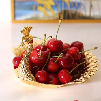 PEANDIM Aur Elegant Placa de Lux Pasăre Stil Uscate Farfurie Platou cu Fructe Gustare Tava de Nunta Petrecere Acasă Castron de Nuci Pentru Decor de Masă