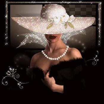 5d diy Full diamond broderie Pălărie Fată imagine de pietre de diamant pictura decor acasă de frumusete lady manopera decor acasă