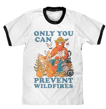 Numai Tu Poti Preveni Incendii Amuzant tricou Unisex Supradimensionat Modal de Imprimare Animale de Desene animate Drăguț Tricou Vintage Hipster Pânză