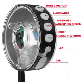 2x Motocicleta Boxe bluetooth Sistem de Sunet Stereo Cu gradient de colorat iluminat Ghidon Radio FM Audio MP3