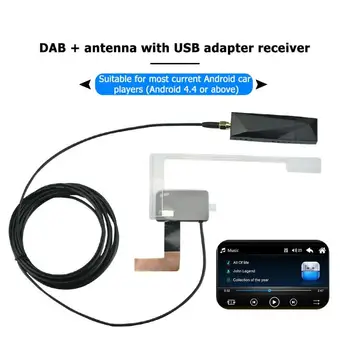 Masina Antena DAB w Adaptor USB Receptor pentru Android Auto Stereo Player SMA DAB Receptor Radio Auto Antenă Antenă Cablu