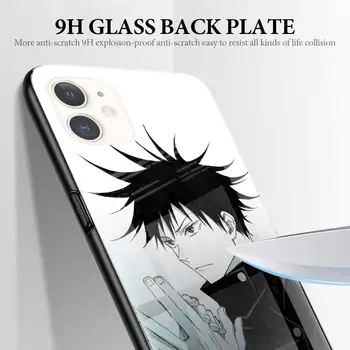 Anime Jujutsu Kaisen Sticlă Călită Telefon Caz pentru iPhone 11 12 Pro Max 12Mini 6 6S 7 Plus 8 + X XR XS SE 2020 Capacul din Spate Coque