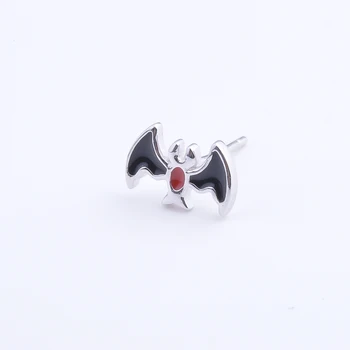 Roșu Negru Bat Stud Cercei Pentru Femeile 925 Sterling Silver Accesorii De Halloween Gotic Fată Moda Bijuterii Brincos
