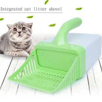 2 în 1 Litiera Pisicii Lopata de Companie Curatenie Instrument de Plastic Produse de Curățenie Toaletă pentru Mâncare de Câini Linguri Lingura Gunoi Pisica Sac de Nisip Scoop