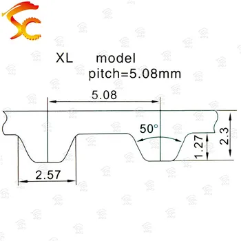 10meters Trapez XL 10mm curea de distribuție lățime 10mm Pas 5,08 mm XL deschide centura Sincron PU cu miez de oțel și poliuretan