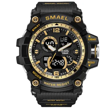 SMAEL 1617 Ceas Sport Barbati Dual Display Bărbați Wristwtaches Impermeabil 5Bar Alarma PU Curea Ceas Miliatry