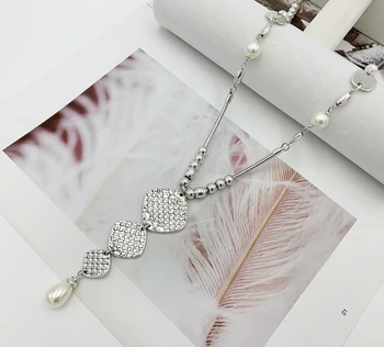 Noua Epocă De Metal Pearl Colier Pandantiv Moda Model Sarpe Bijuterii Pentru Femei Pentru Iarna Lung Lanț Pulover Colier