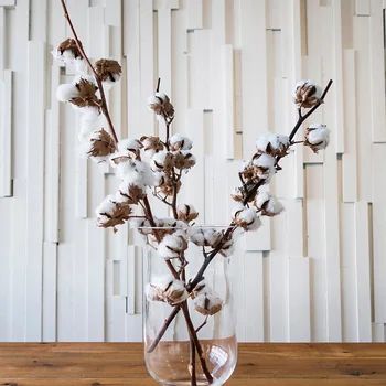 Naturale Uscate de Bumbac Flori Artificiale Ramuri de Plante pentru Nunta Decor de Crăciun Ornamente de Crăciun DIY Ghirlanda Decor Acasă
