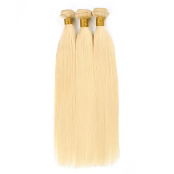 Val Fierbinte 613# Uman Păr De Țesut Pachete De Extensie Pentru Femei De Culoare Blondă Direct Corpul Adânc Blond Non-Remy