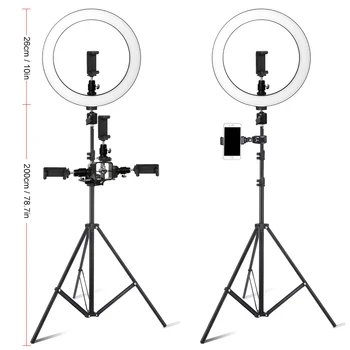 Selens 26cm Fotografice de Iluminat LED Estompat Selfie Lumină Inel Cu Inel Trepied Lampa Pentru YouTube Machiaj Video Live Studio