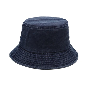 Vara Panama Pliabil Denim Găleată Pălărie Femei Bărbați Vintage Spălat Bumbac Șapcă de Pescuit în aer liber Pescar Pălării Bob casquettes