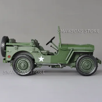 Turnat Sub Presiune, Metal Masina Jucarii Model 1:18 Jeep Vehicul Militar Willys Replică Miniaturală Colecții
