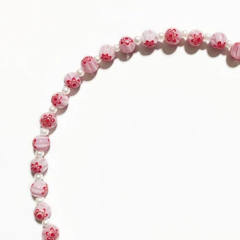 2021 Creatoare de Moda Roz de Flori Șirag de mărgele Colier Femei Rafinate Imitație Perla Cravată украшение на шею Cadou Pentru cel Mai bun Prieten