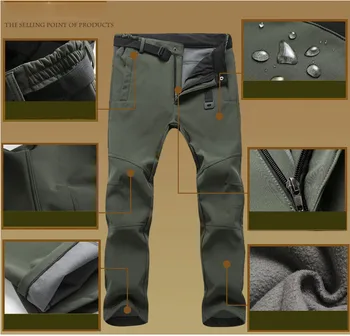 Barbati Casual Stretch SoftShell Pantaloni Impermeabil de Iarna Cald Gros de Camuflaj, Pantaloni de Lână Lucru de Armată Militar Cargo Pantaloni 5XL