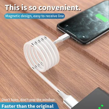 Magnetic coarda automat cablu retractabil de încărcare Rapidă 3A USB la Micro Tip C încărcător pentru iPhone xiaomi, huawei