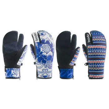 S-L Iarna Femei Bărbați Snowboard Schi Mănuși de Vânt Impermeabil anti-alunecare Patinaj Mănuși Groase de lână Cald Mănuși cu un deget Mănuși