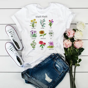 Femei Îmbrăcăminte de Floarea-soarelui Floare Tipărit Haine Florale Doamnelor Topuri de Femei cu Haine de T-Shirt Graphic Feminin Tumblr Tricou T-shirt