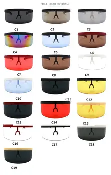 Supradimensionat ochelari de Soare femei 2019 Oglindă Masca Formă de Scut Stil Bărbați Femei Windproof O Mare fără rame, Lentile Ochelari de Soare