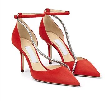 Pantofi cu toc înalt Proaspete franceză Fata Sandale Gol Pantofi a Subliniat Stras 2020 Bine-toc de Vara Femei Tocuri Subtiri Deschide