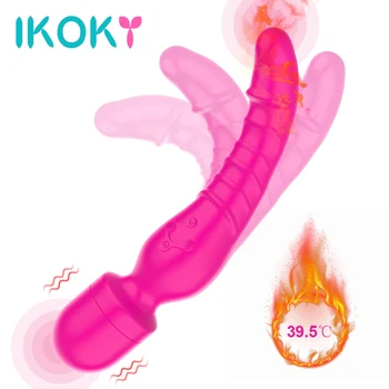 IKOKY Sex Shop jucarii G Spot vibrator Vibrator de Încălzire Dual Vibratoare Jucarii Sexuale pentru Femei pentru Orgasm Stimulator Baghetă Magică AV Vibrator
