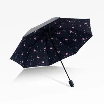 Parasolar Umbrela Anti-UV Umbrelă Intern de Imprimare Curte în aer liber Portabil Praf Zi Ploioasă Flamingo