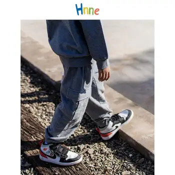 Hnne Haine Copii pantaloni de Trening 2021 Primăvară Pantaloni Hip hop Joggeri Streetwear Unisex Fată Băiat de Bumbac Confortabil Copilul Pantaloni