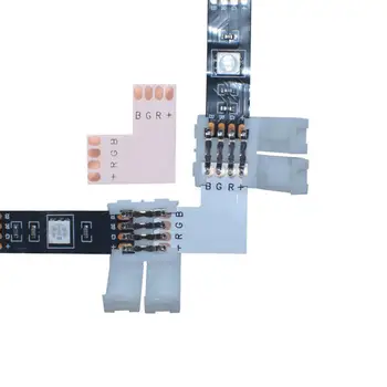 LED conector pentru 5050 2835 RGB benzi cu led-uri în formă de L, 4-pin 10mm benzi la 4 benzi-dirijor dreapta-unghi colț rapid splitter