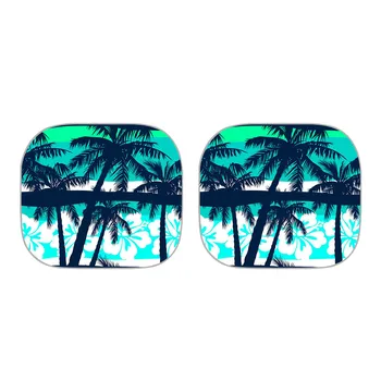 Palm Tree Beach Imprimare 2-piese Auto Parbriz Față ochelari de Soare Anti UV și Căldură Pliabil Masina Umbrelă de soare se Potrivesc cel Mai mult Masina SUV Personaliza
