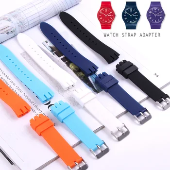 Alb negru portocaliu albastru inchis bleu 20mm Silicon Cauciuc Watchband impermeabil Pentru Swatch Curea de Cauciuc curea de Ceas Curea de Instrumente
