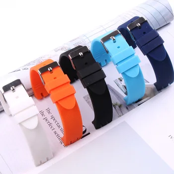 Alb negru portocaliu albastru inchis bleu 20mm Silicon Cauciuc Watchband impermeabil Pentru Swatch Curea de Cauciuc curea de Ceas Curea de Instrumente