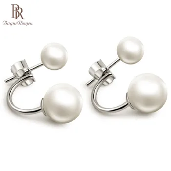Bague Ringen Elegant Shell Pearl Cercei pentru Femei din Argint 925 Bijuterii coreeană Stil la Modă Știfturi de Ureche Intalniri Fata Dulce cadou