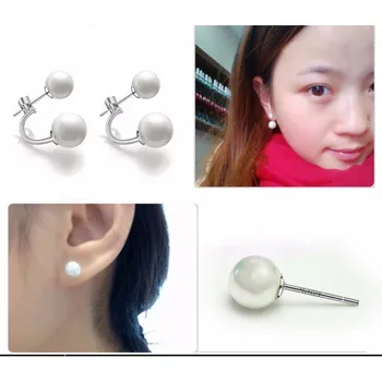 Bague Ringen Elegant Shell Pearl Cercei pentru Femei din Argint 925 Bijuterii coreeană Stil la Modă Știfturi de Ureche Intalniri Fata Dulce cadou