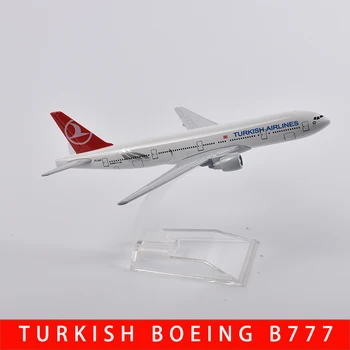 JASON TUTU 16cm turc Boeing 777 Avion de Aeronave Model de turnat sub presiune, Metal 1/400 Scară Avion Model de Colectie Dropshipping