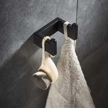 Negru mat Accesorii Baie Set de 4 buc Prosop Bara de Montat pe Perete Hardware-Set Prosop Inel Halat Cârlig toaletă suportul pentru rola de hârtie