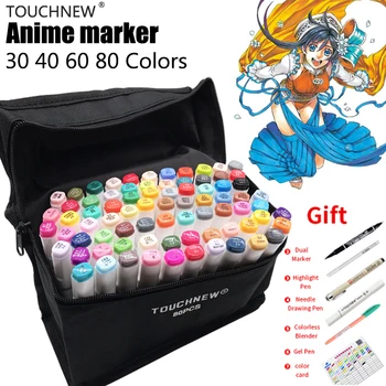 TOUCHNEW 80colors pe Baza de Alcool Markeri Set Twin Buna Schiță de Cerneală Marker Finecolour Dessin Anime Culoare Markeri de Desen, Pixuri
