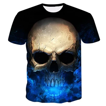 Moda Rock Men ' s T-Shirt de Vară 2020 mai Recente Gotice Punk Tricou 3D Printe Craniu O-Gât cel Mai bun-de Vânzare cu Maneci Scurte Respirabil de sus