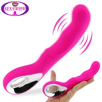 10 Speed USB Rechargealbe Magic Wand Massager Penis artificial Vibratoare Dual Clitorisul Stimulator punct G Vibrator Adulti Jucarii Sexuale pentru Femei