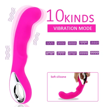 10 Speed USB Rechargealbe Magic Wand Massager Penis artificial Vibratoare Dual Clitorisul Stimulator punct G Vibrator Adulti Jucarii Sexuale pentru Femei