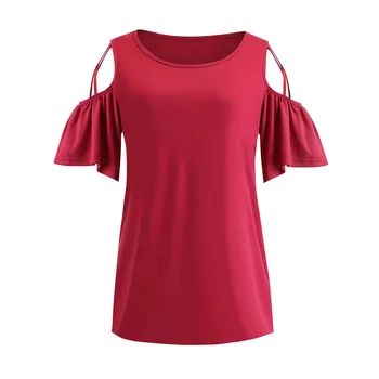 îmbrăcăminte OWLPRINCESS 2020 Nou Culoare Solidă off-the-Umăr cu Mânecă Scurtă T-shirt de Vară Respirabil T-shirt