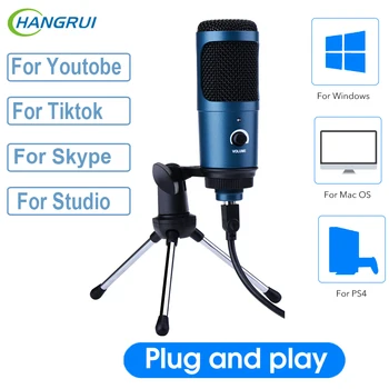 Înregistrare USB Microfon Condensator de Studio Profesional de Microfon Karaoke microfono Pentru Youtobe tik tok Calculator PC Laptop Mic