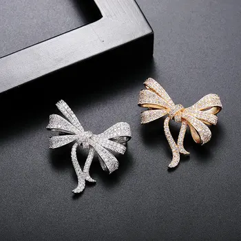 SINZRY NOU design clasic cubic zirconia elegant bowknot broșe pin doamnă moda bijuterii accesorii