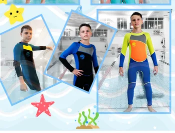HISEA costumul de înot pentru copii costume de scafandru copii swimwears mâneci lungi surfing-o singură bucată de snorkeling rashguard de scafandru