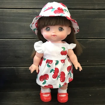 Mellchan Papusa Leggie Cherry Rochie, Bentita 25cm Haine Papusa Accesorii Capsuni Hat Set Haine pentru Copii